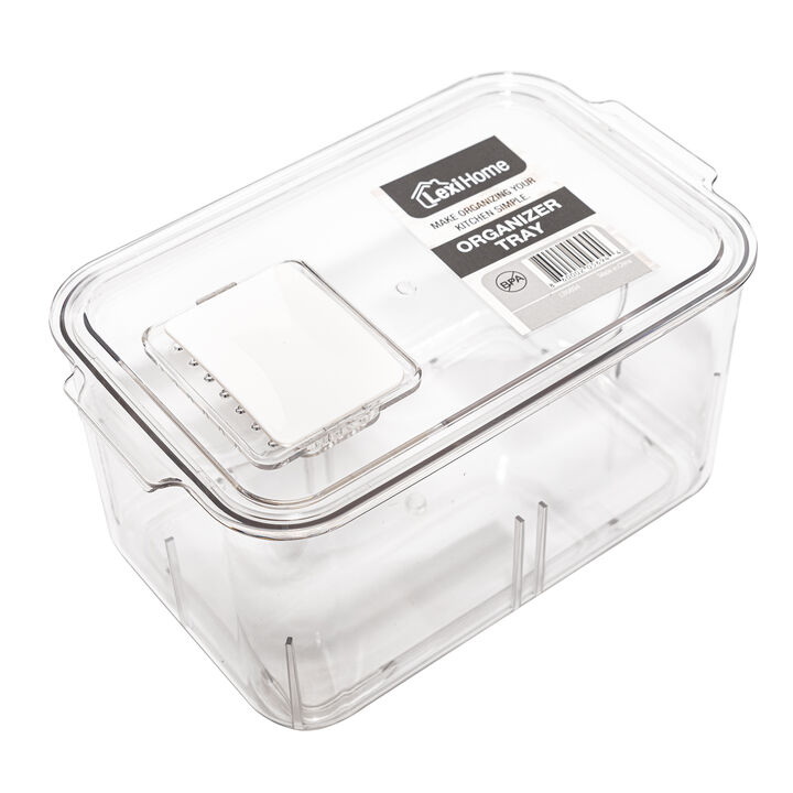 Acrylic Vented Veggie Fridge Produce Organizer Bin