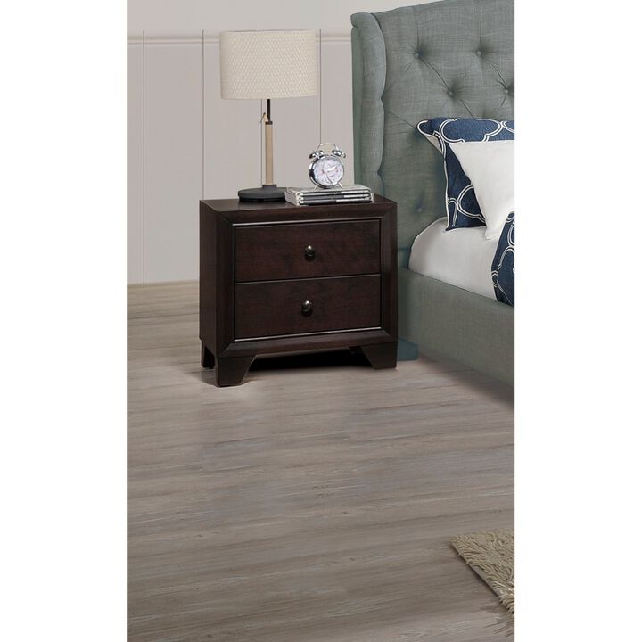 Streamdale Modern Bedroom Nightstand Brown Drawers Bedside Table Rubberwood
