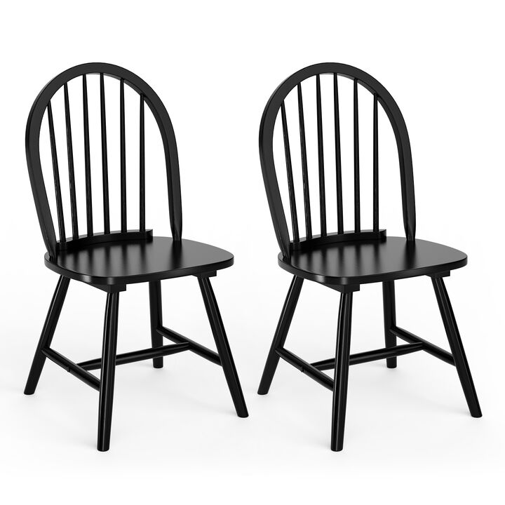 Set of 2 Vintage Wood Chair with Spindle Back for Dining Room