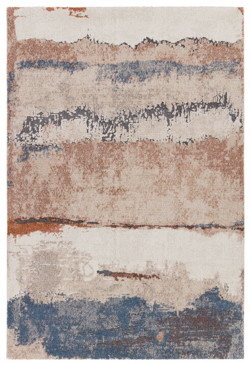 Ferris 09 Rust/Blue 8x10 Floor Rug