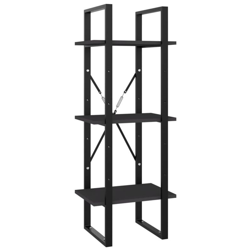 vidaXL Bookshelf, Book Cabinet with 5 Doors Bookcase, Storage Shelf for Office Living Room, Freestanding Shelving Unit, Modern, Gray Engineered Wood