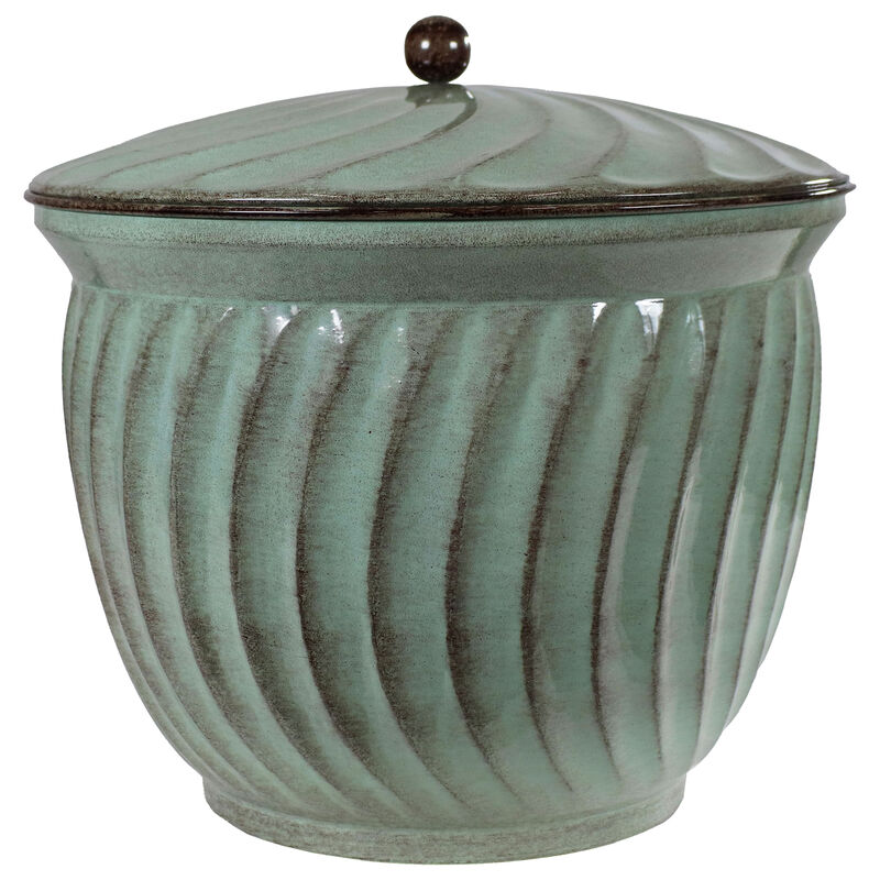 Sunnydaze Decorative Metal Garden Hose Holder - Sage Glaze