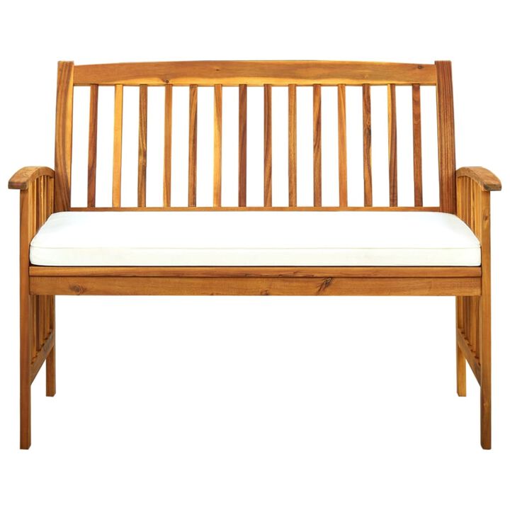 vidaXL Garden Bench with Cushion 46.9" Solid Acacia Wood