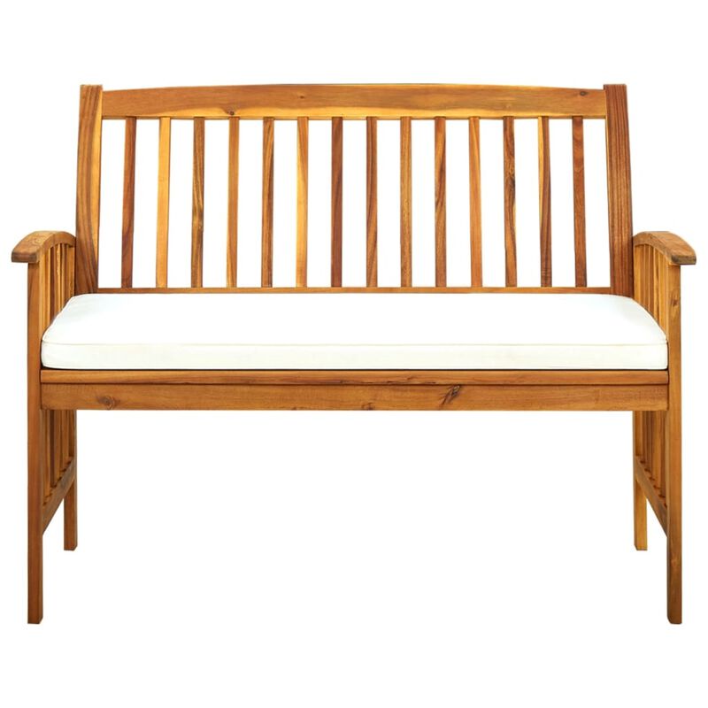 vidaXL Garden Bench with Cushion 46.9" Solid Acacia Wood