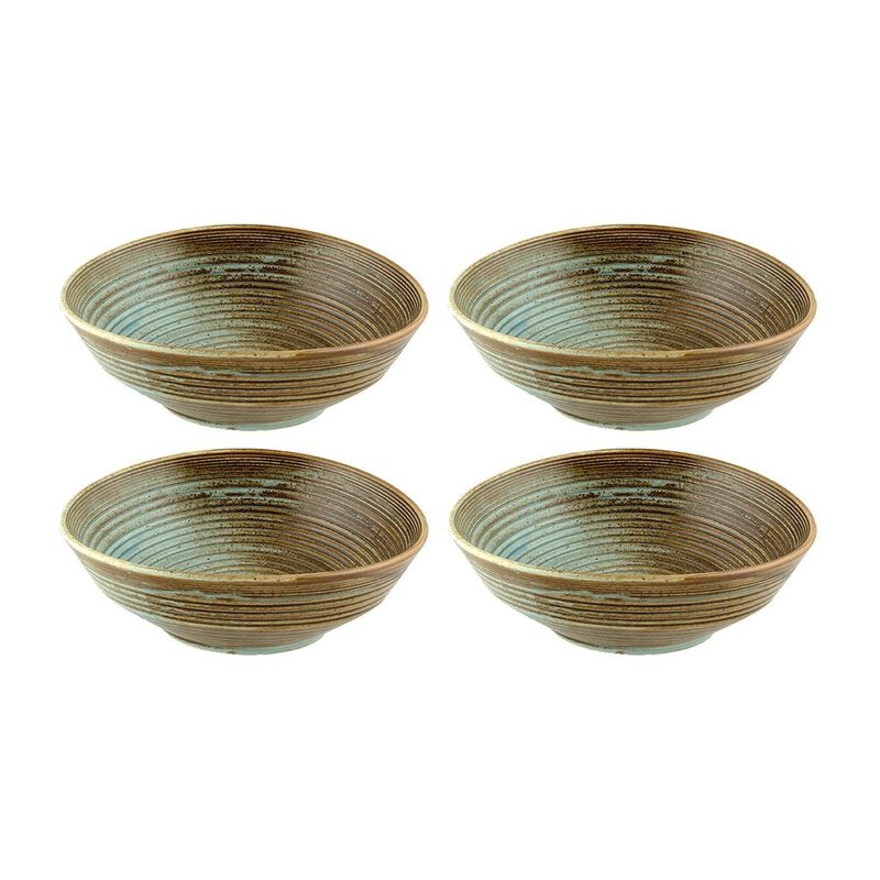 Coral dia.7.5" h:2.5" 24 oz. Round Decorated Porcelain Bowl (Set of 4)