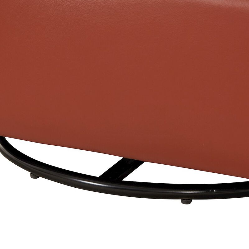 Comfort Pointe Caramel Top Grain Leather Swivel Glider Barrel Chair