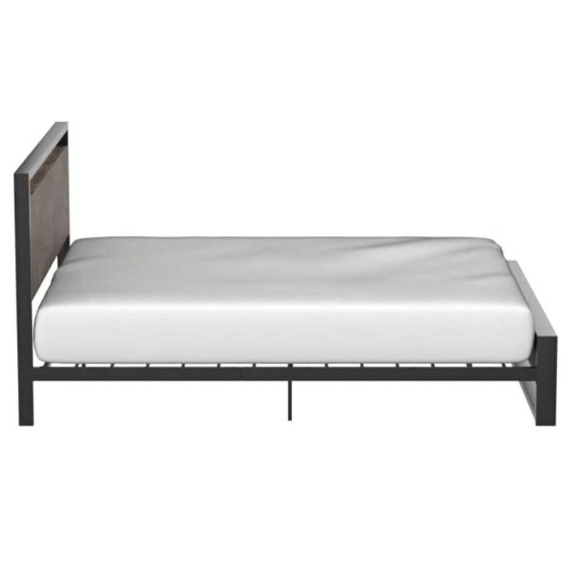 Hivvago Queen Modern Farmhouse Platform Bed Frame with Wood Panel Headboard Footboard