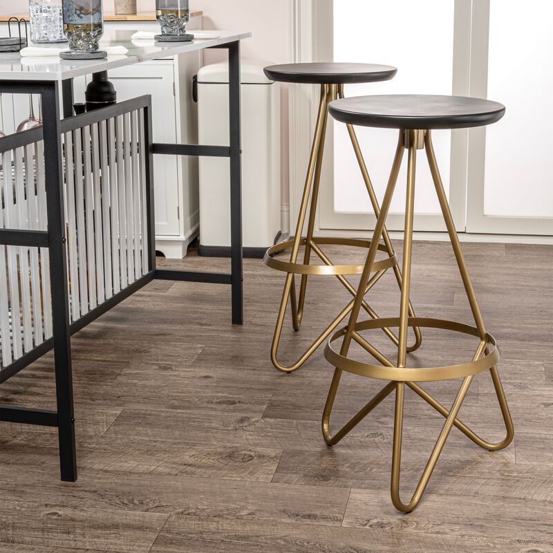 Spiroa 30" Modern Industrial Metal Backless Circular Bar Stool