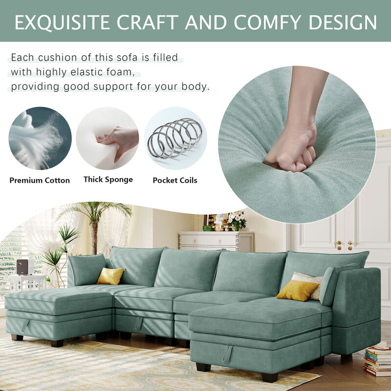 Modern Large U-Shape Modular Sectional Sofa
