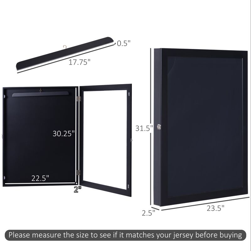Memorabilia Showcase: 32"x24" Black Acrylic Sports Jersey Display Case