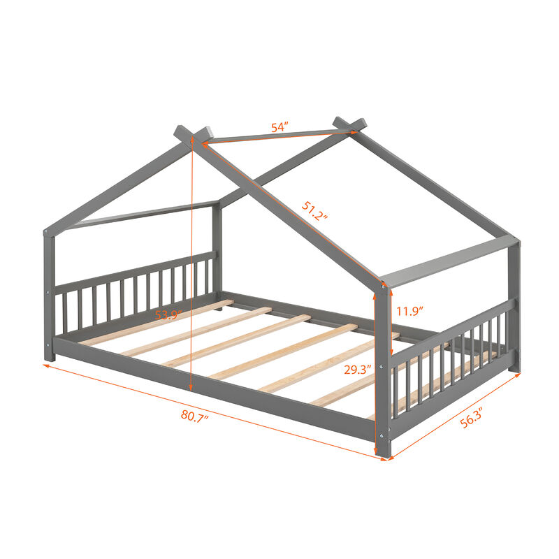 Merax Full Size House Bed Wood Bed