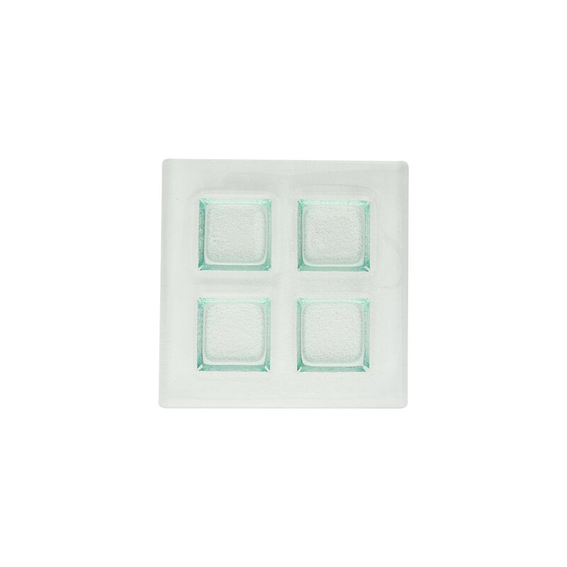 Glass Dinnerware 8" x 8" Square Clear Glass Sectional Plate (Set of 2)