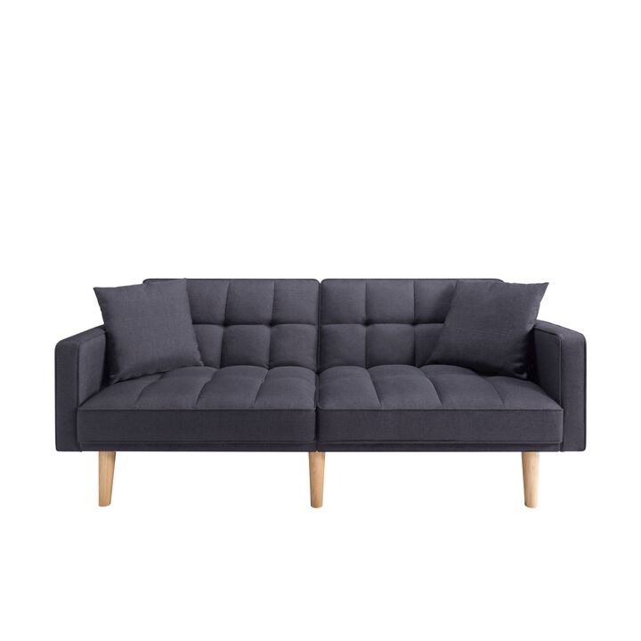 71.5 in. Dark Gray Polyester Twin Size Sofa Bed