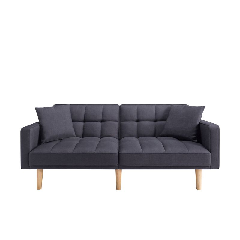71.5 in. Dark Gray Polyester Twin Size Sofa Bed
