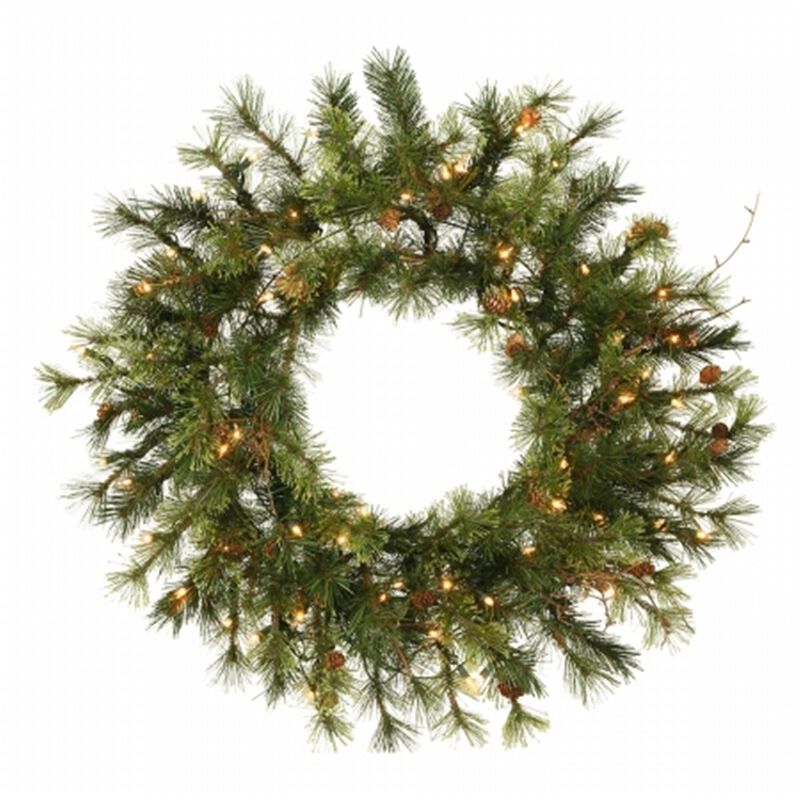 Vickerman  36 Mixed Country Wreath 100WmWhtLED