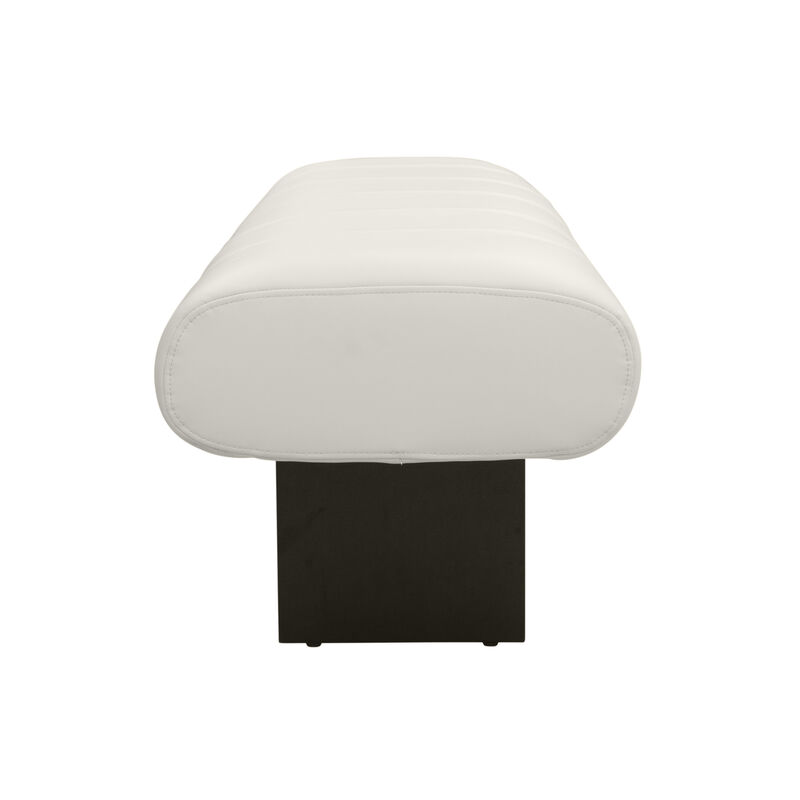 Karol Cream Vegan Leather Bench