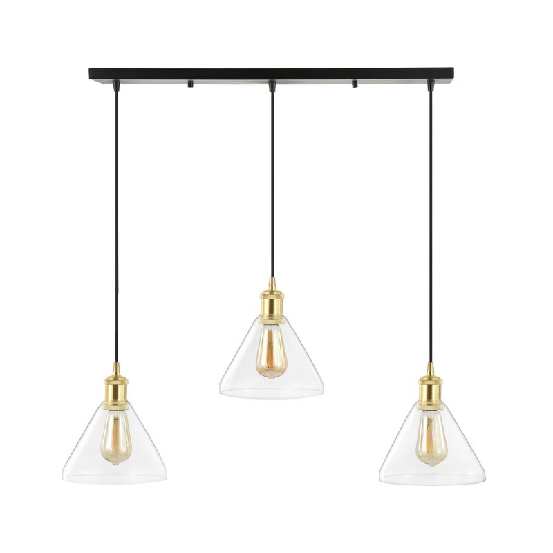 Kiawah 3-Light Metal/Glass Contemporary Modern LED Pendant