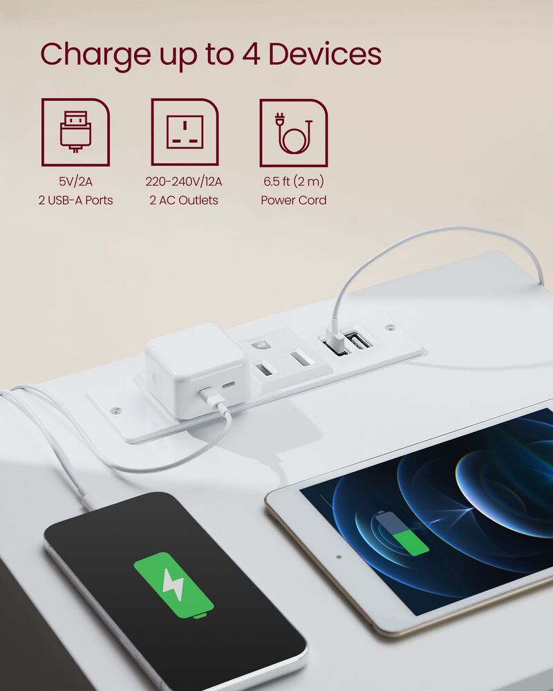 Nightstand with Charging Station for Convenient Bedside Charging and Storage