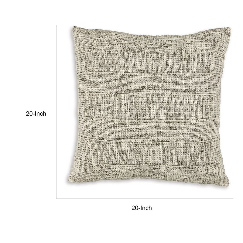 Throw Pillow Set of 4, 20 Inch Square, Cotton, Black and White Stripes -