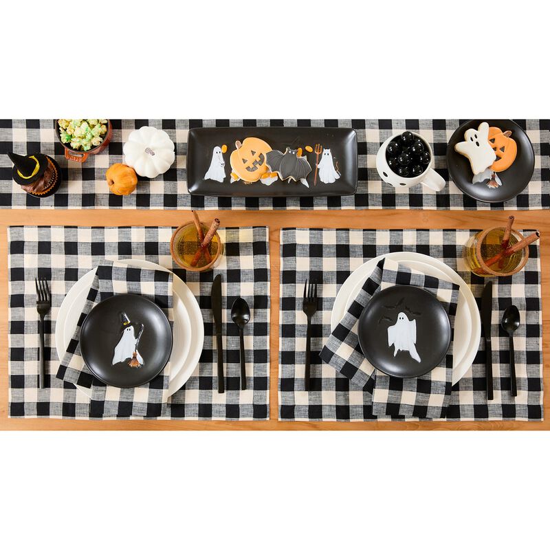 Solino Home 100% Pure Linen Placemats 14 x 19 Inch Set of 4 | Morgan Check