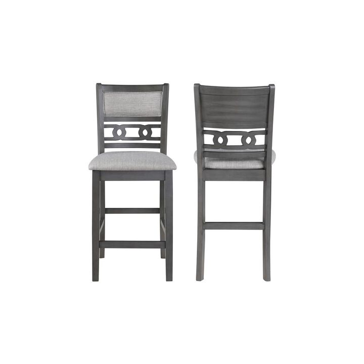 New Classic Furniture Furniture Gia Solid Wood Counter Chairs in Gray (Set of 2)