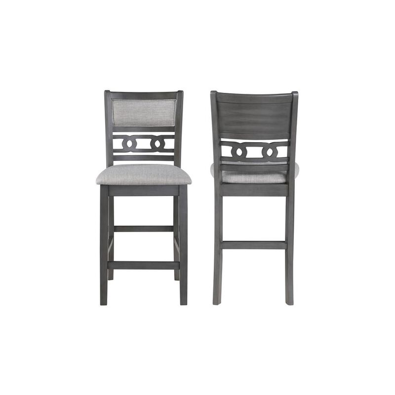 New Classic Furniture Furniture Gia Solid Wood Counter Chairs in Gray (Set of 2)