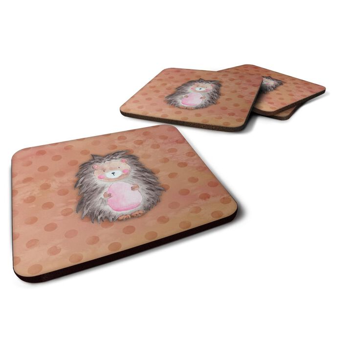 Caroline's Treasures Polkadot Hedgehog Watercolor Decorative coasters, 3.5, Multicolor