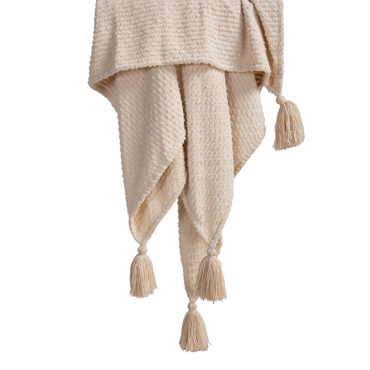 Cream 50" x 60" Throw Blanket