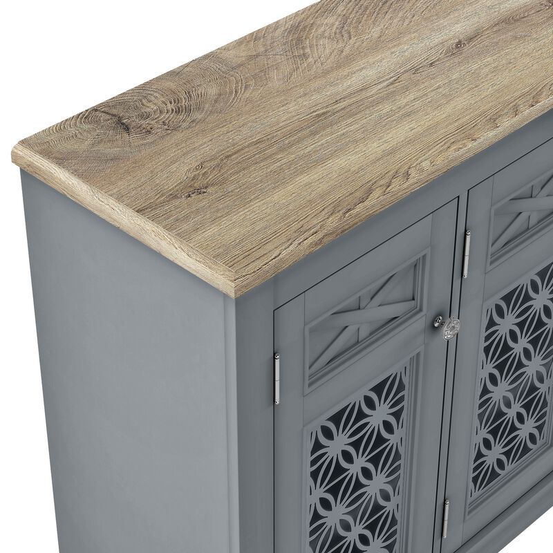 FESTIVO Versatile Buffet Cabinet with Glass Doors and Adjustable Shelves