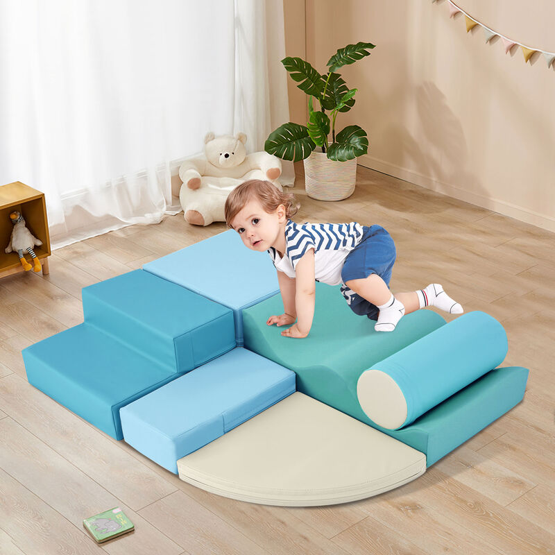 Merax Soft Climb and Crawl Foam Kids Playset 6 in 1