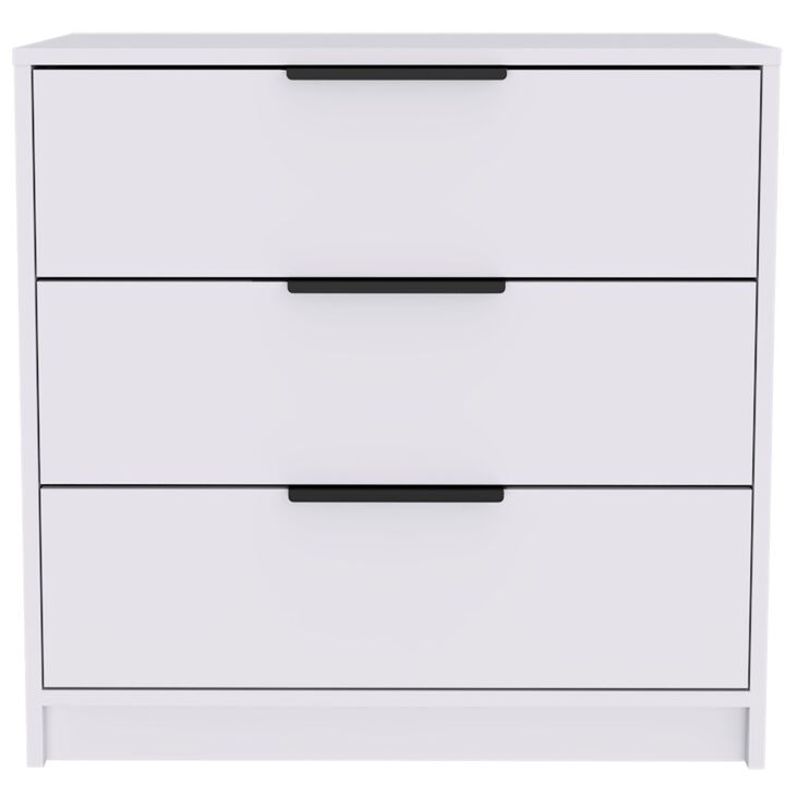 Kaia 3 Drawers Dresser, Superior Top - White
