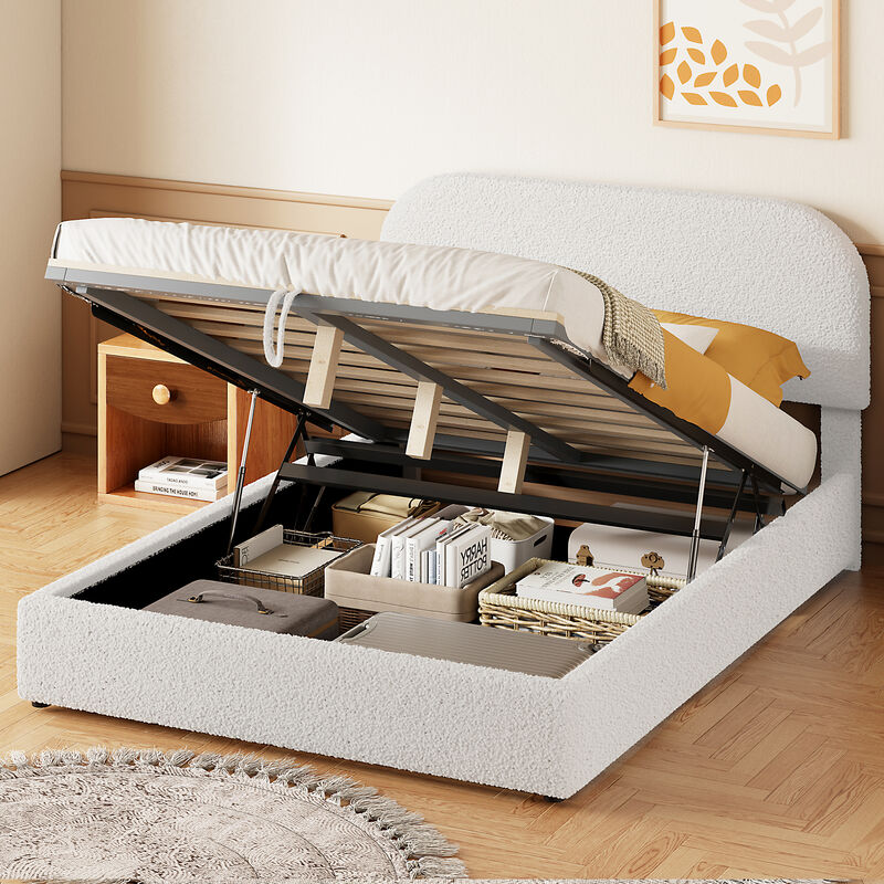 Merax Teddy Platform Bed with Hydraulic Storage System
