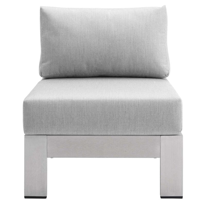Modway EEI-4227-SLV-GRY Shore SunbrellaPatio Chair in Silver Gray, 27.5 x 25 x 23.5