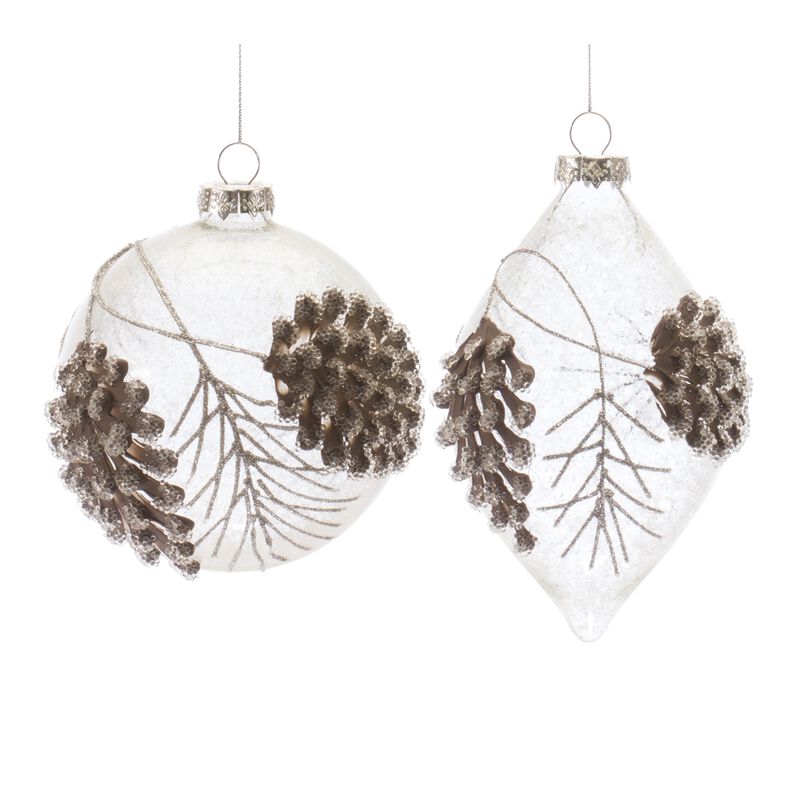 Set of 6 Beaded Glass Pinecone Ornaments – Beautiful Pinecone-Shaped Glass Ornaments