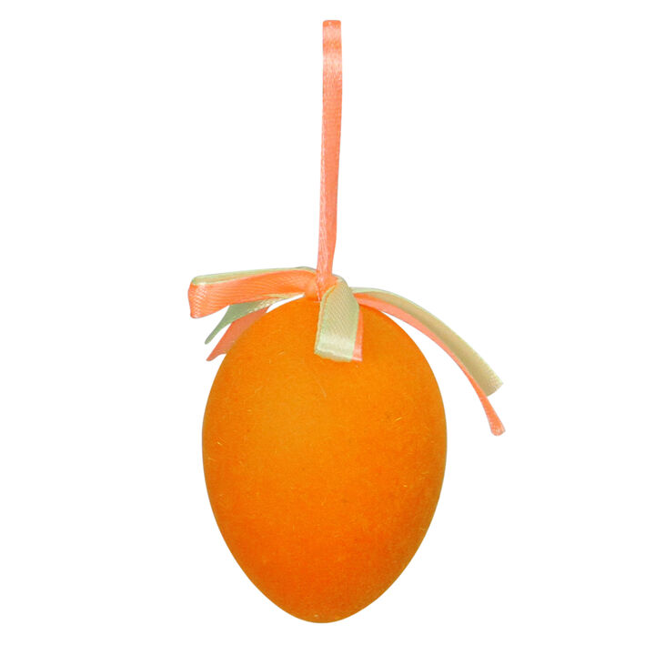 Club Pack of 12 Orange and Green Spring Easter Egg Ornaments 2.5"