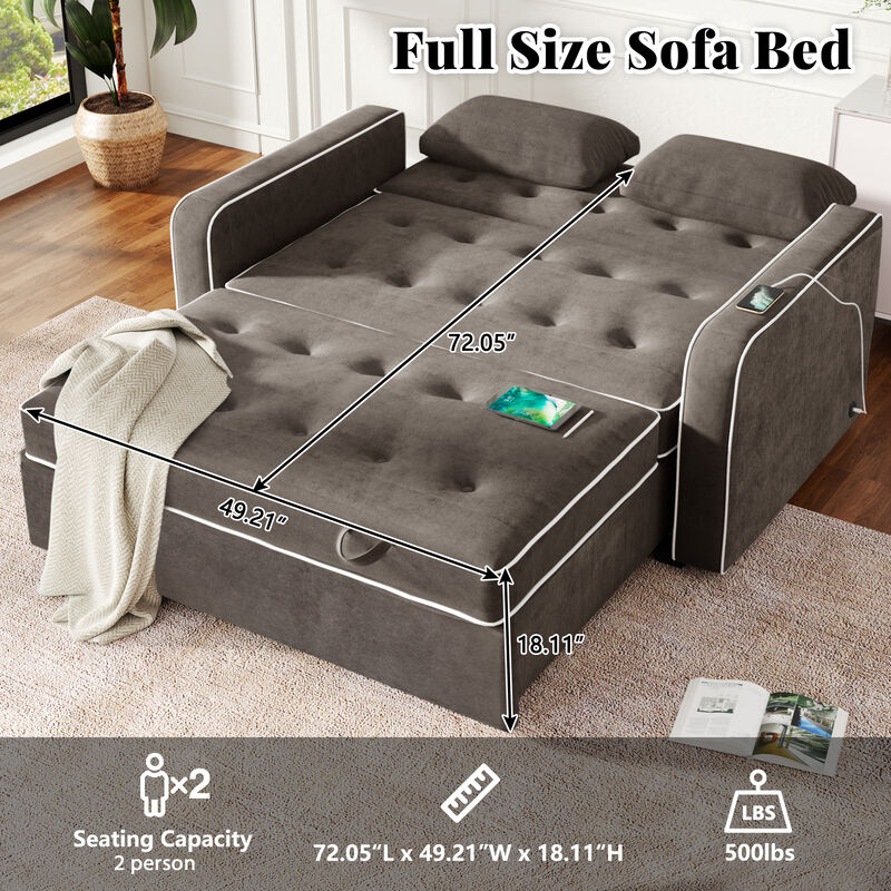 Merax Pull Out Sleeper Sofa Bed with Dual USB Charging Port