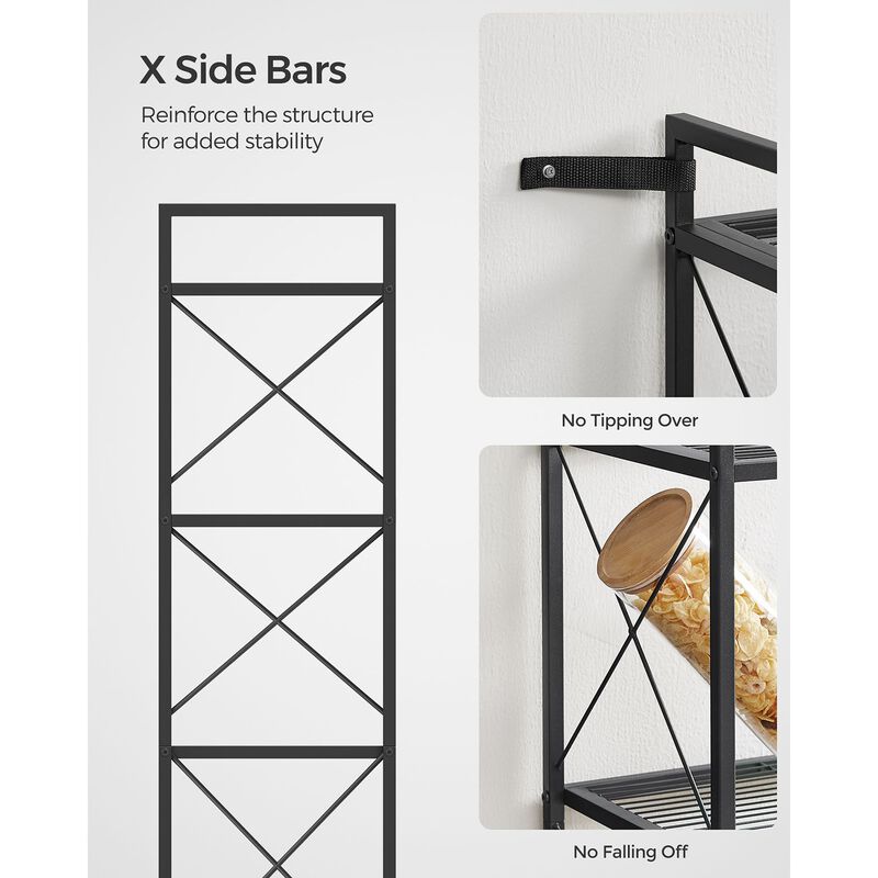 Storage Shelf with X-Side Frames for Stylish and Sturdy Organization
