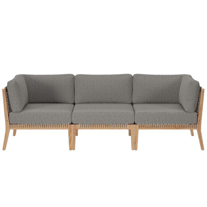 Modway - Clearwater Outdoor Patio Teak Wood Sofa