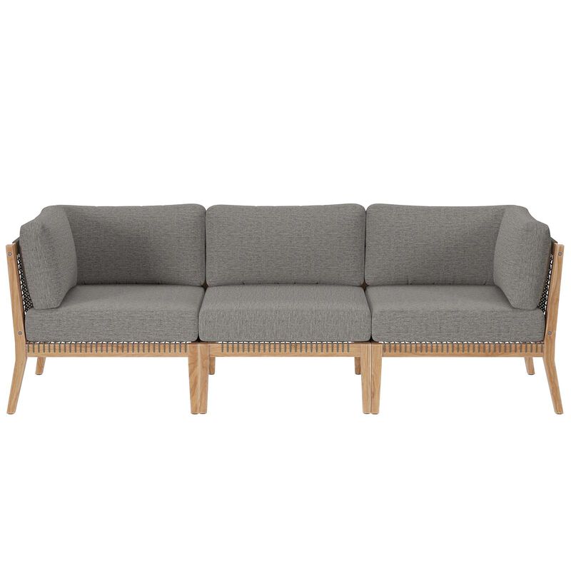 Modway - Clearwater Outdoor Patio Teak Wood Sofa