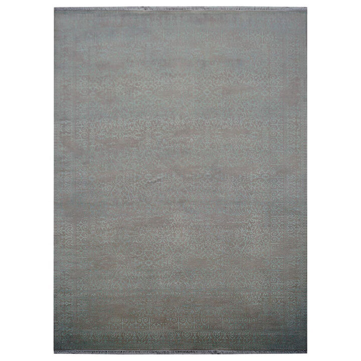 Rugsotic Carpets Hand Knotted Persian Wool And Viscose 6'x9' Area Rug Oriental Multicolor PR0107