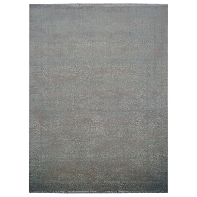 Rugsotic Carpets Hand Knotted Persian Wool And Viscose 6'x9' Area Rug Oriental Multicolor PR0107