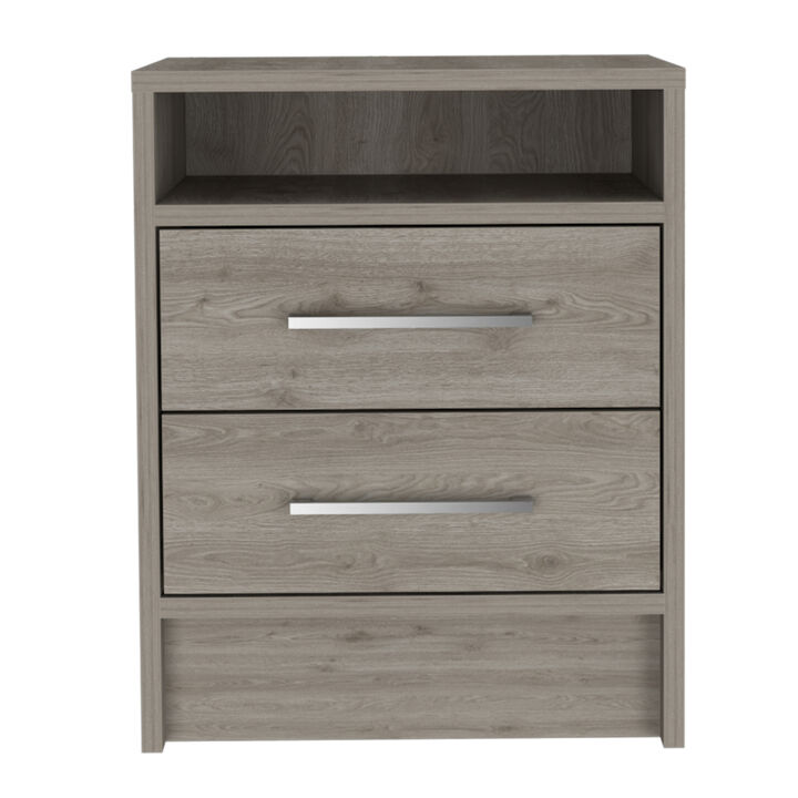Streamdale Rowley 2-Drawer 1-Shelf Rectangle Nightstand Light