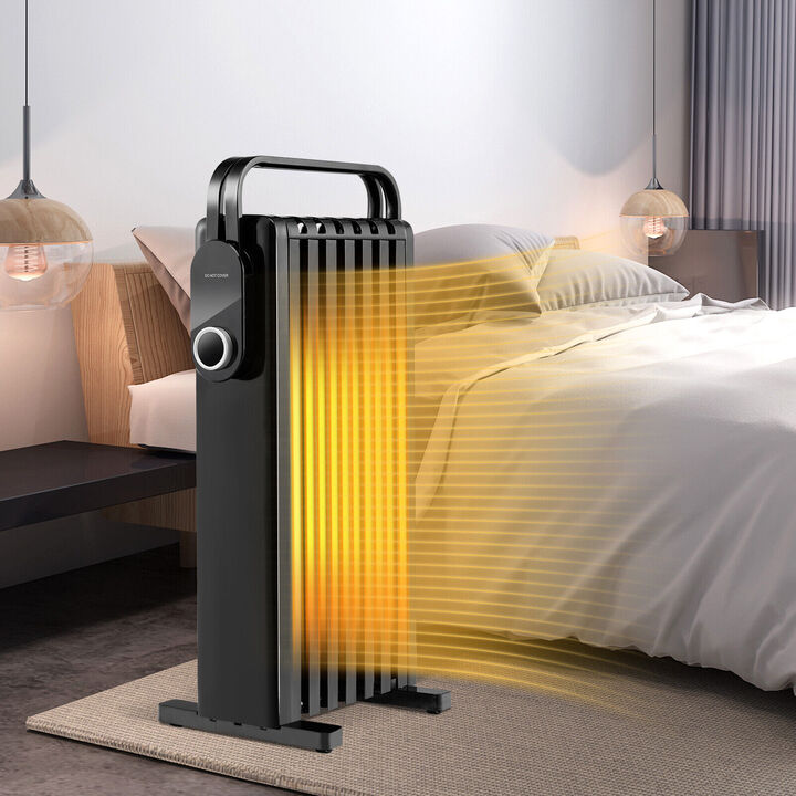Electric Space Heater Oil Filled Radiator Heater with Foldable Rack