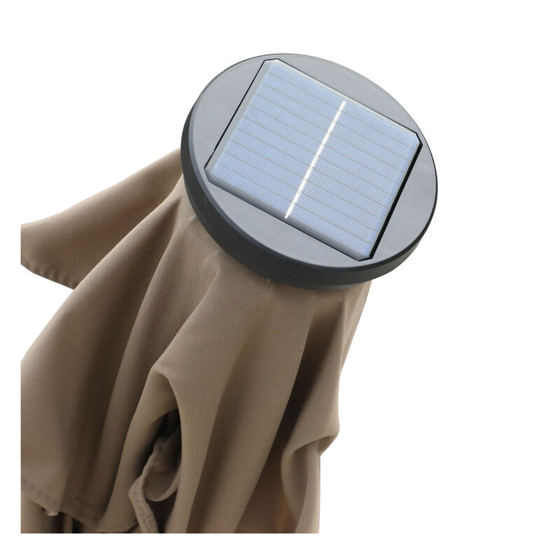 MONDAWE 10ft Rectangular Solar LED Market Patio Umbrella