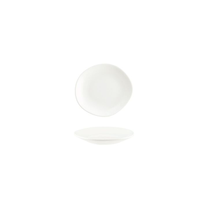 Vago 6" x 5.5" Organic Warm White Porcelain Plate (Set of 4)