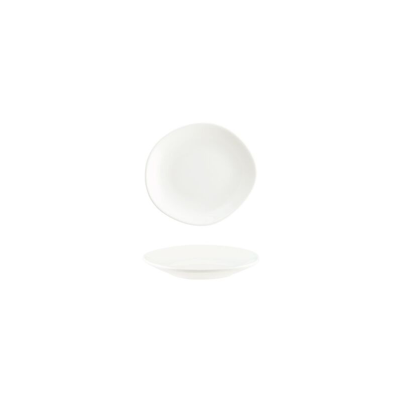 Vago 6" x 5.5" Organic Warm White Porcelain Plate (Set of 4)