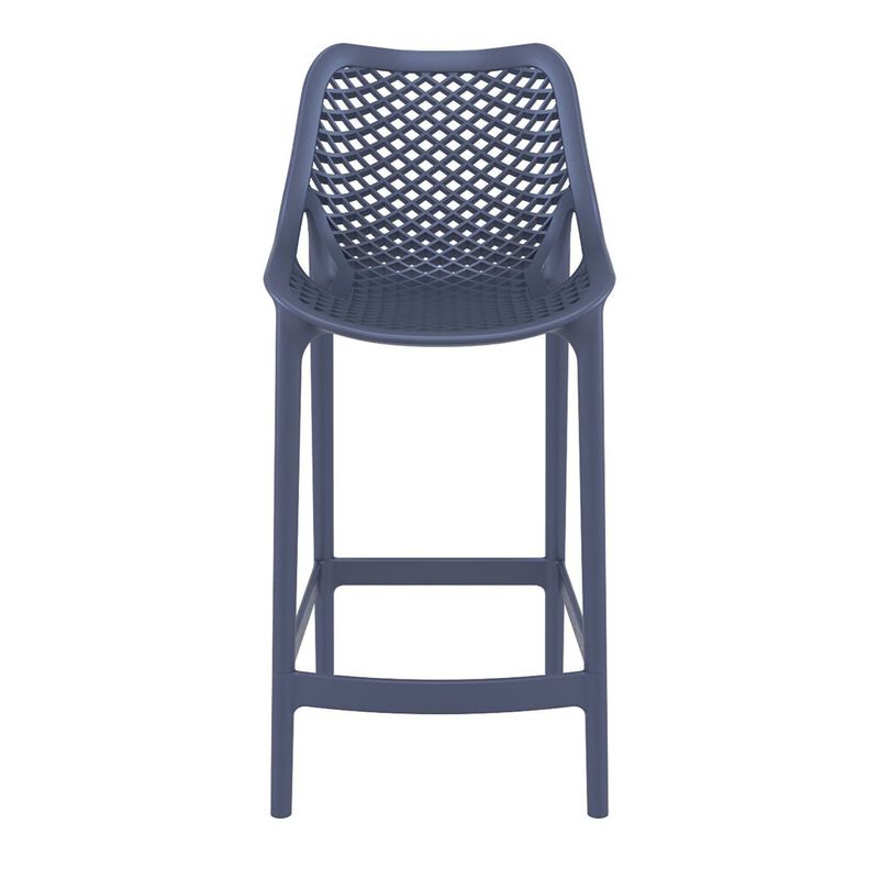 37.5" Black Solid Patio Resin Counter Stool