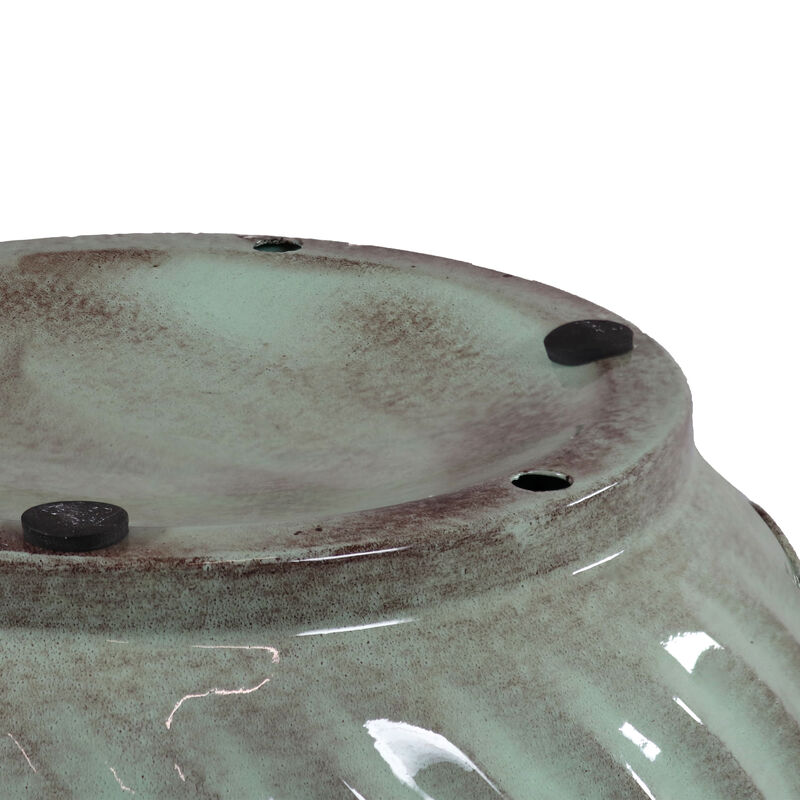 Sunnydaze Decorative Metal Garden Hose Holder - Sage Glaze