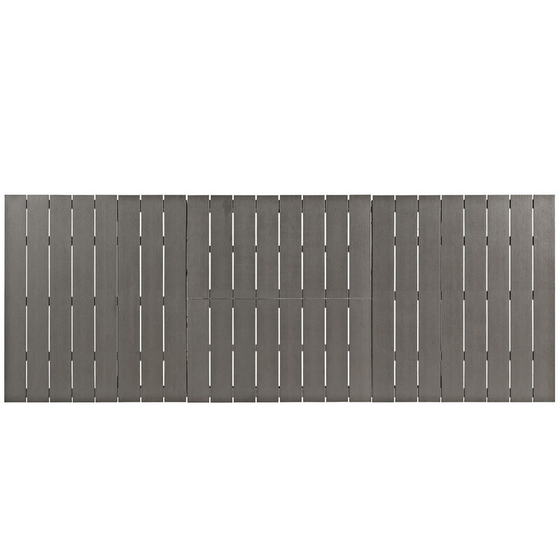 Modway Shore Aluminum Outdoor Patio 62" to 94" Extendable Dining Table in Silver Gray