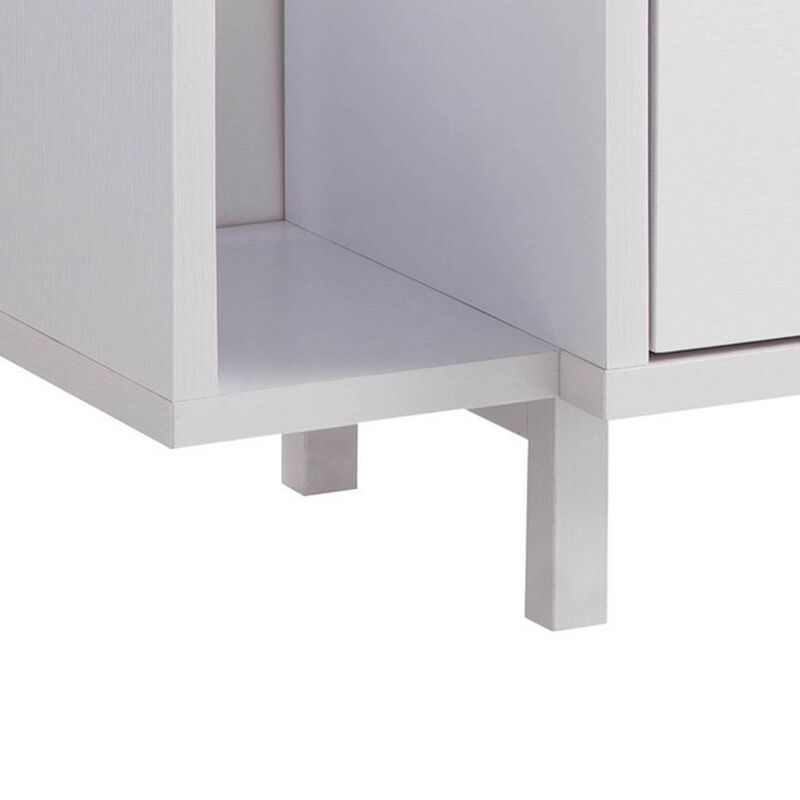 Jett 60 Inch TV Media Entertainment Console, 2 Drawers, 2 Shelves, White-Benzara